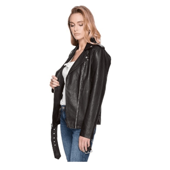 [Levi's] Belted Faux-Leather Moto Oversized Jacket SMALL - Picture 5 of 6